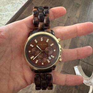 Michael Kors Brown and Gold Chronograph Watch